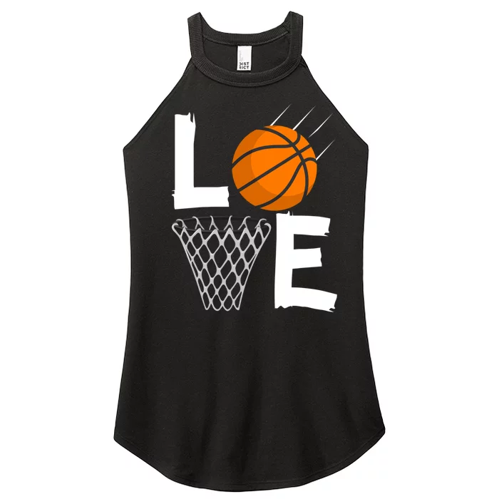 Wo Girls Love Basketball Hoodie | BBall Hoodie for Girls Women’s Perfect Tri Rocker Tank