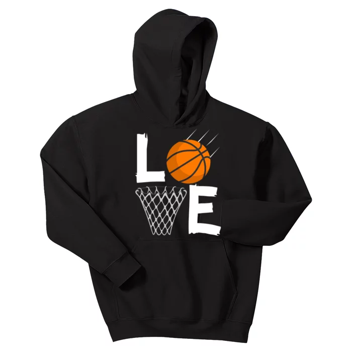 Wo Girls Love Basketball Hoodie | BBall Hoodie for Girls Kids Hoodie