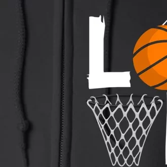 Wo Girls Love Basketball Hoodie | BBall Hoodie for Girls Full Zip Hoodie