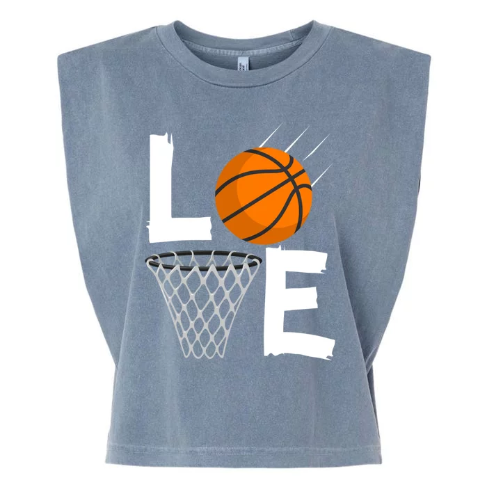 Wo Girls Love Basketball Hoodie | BBall Hoodie for Girls Garment-Dyed Women's Muscle Tee