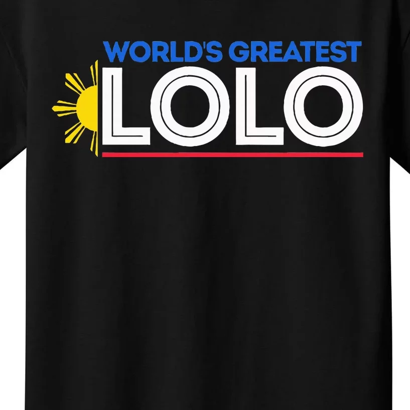 WorldS Greatest Lolo Filipino Grandpa Pinoy Kids T-Shirt