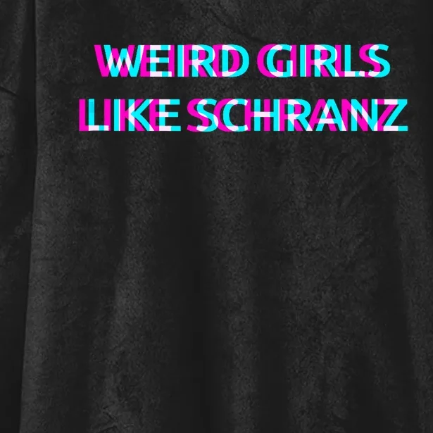 Weird Girl Like Schranz Music Hooded Wearable Blanket