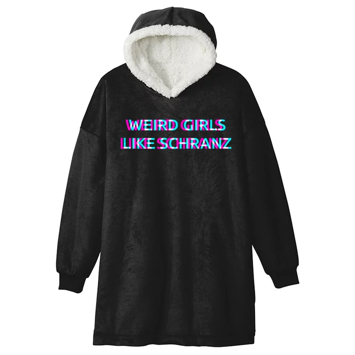 Weird Girl Like Schranz Music Hooded Wearable Blanket