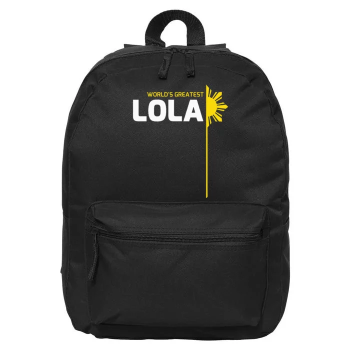 WorldS Greatest Lola Filipino Grandma Philippines Heritage 16 in Basic Backpack