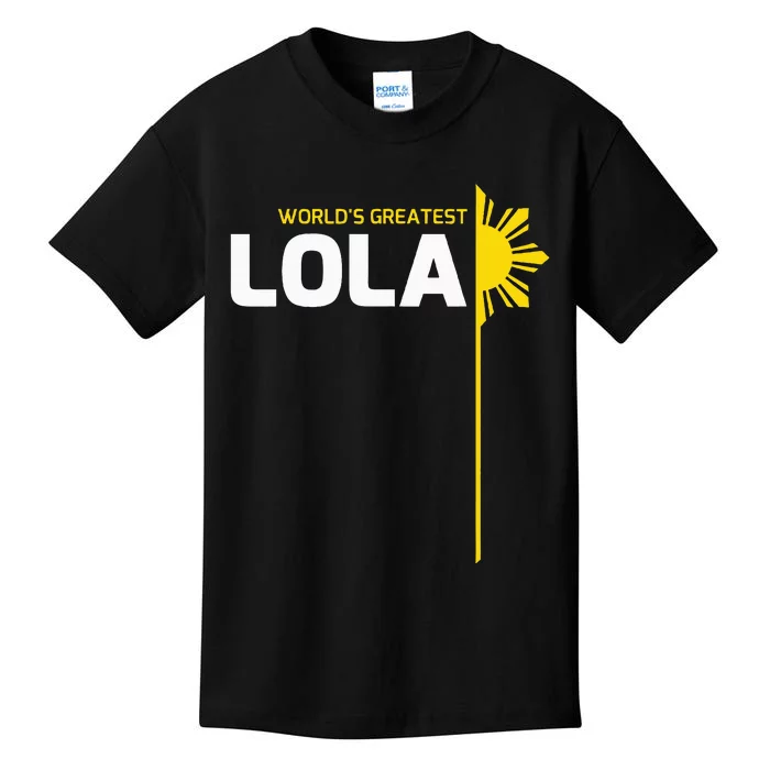 WorldS Greatest Lola Filipino Grandma Philippines Heritage Kids T-Shirt