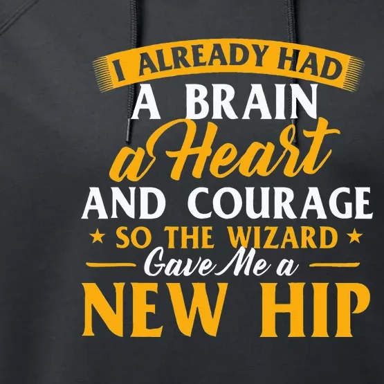 Wizard Gave Me A New Hip Hip Replacement Surgery Recovery Performance Fleece Hoodie