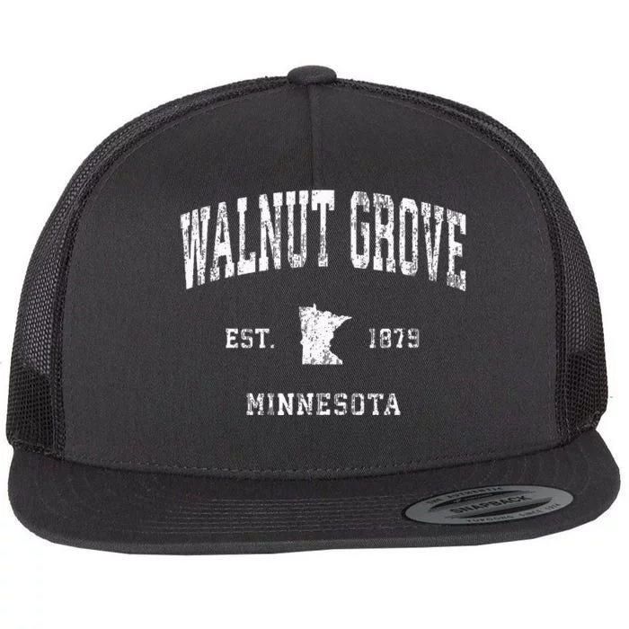 Walnut Grove Minnesota MN Vintage Athletic Sports Design Flat Bill Trucker Hat