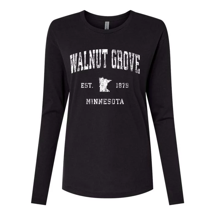 Walnut Grove Minnesota MN Vintage Athletic Sports Design Womens Cotton Relaxed Long Sleeve T-Shirt