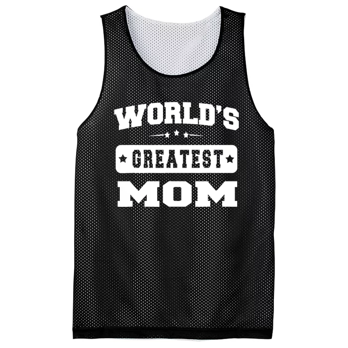 World's Greatest Mom Mother Day Gift Idea Mesh Reversible Basketball Jersey Tank