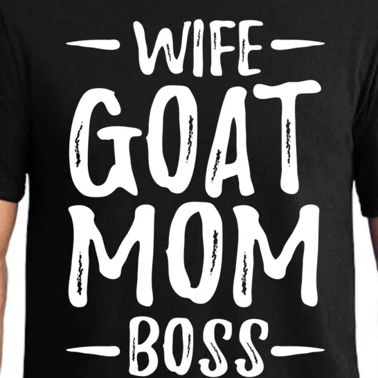 Wife Goat Mom Boss Funny Goat Lover Gift Idea Cute Gift Pajama Set