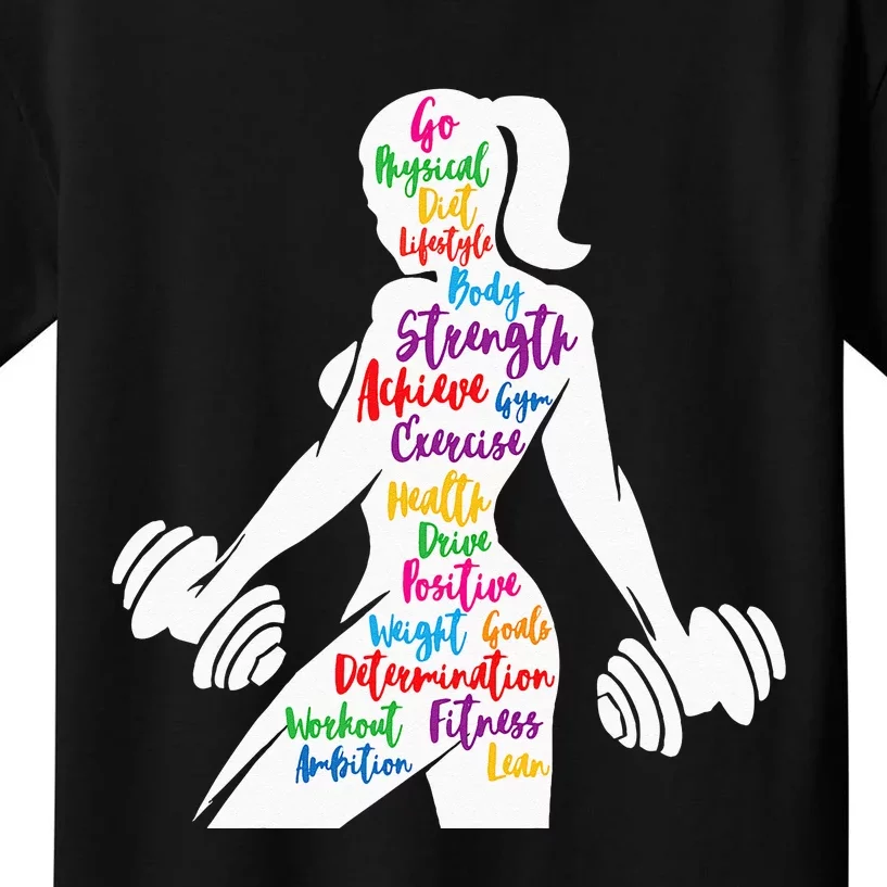 Women Gym Motivation Workout Motivational Fitness Lover Gift Kids T-Shirt