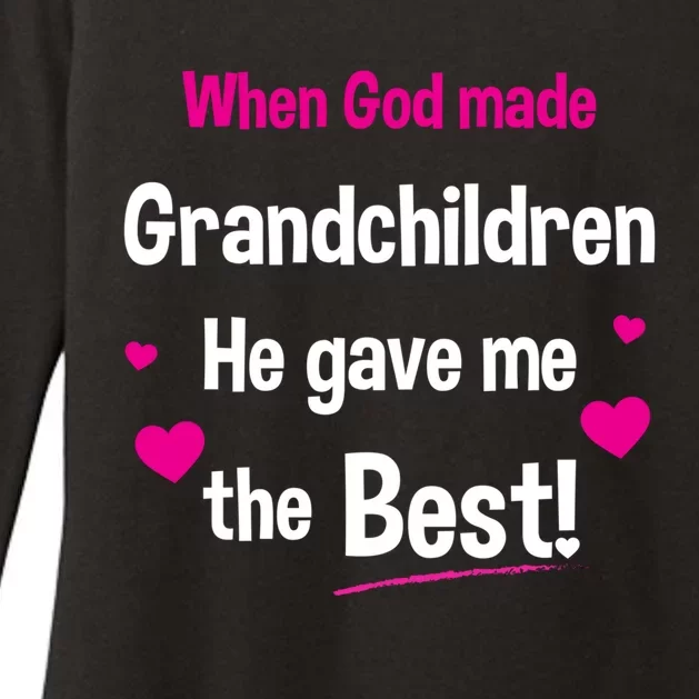 When God Made Grandchildren He Gave Me The Best Granny Gift Womens CVC Long Sleeve Shirt