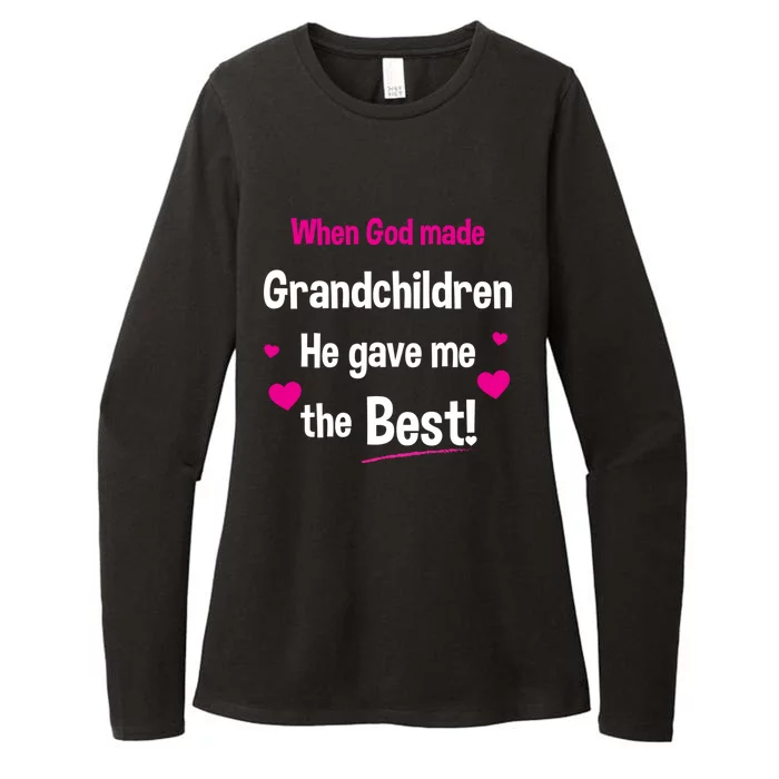 When God Made Grandchildren He Gave Me The Best Granny Gift Womens CVC Long Sleeve Shirt