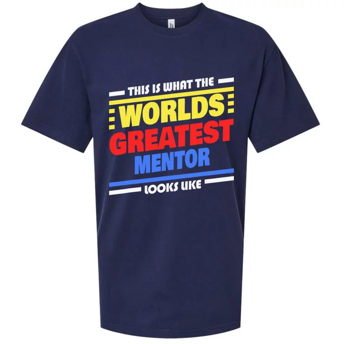 World's Greatest Mentor Saying Funny Mentor Sueded Cloud Jersey T-Shirt