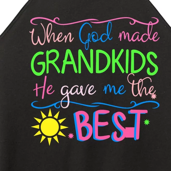 When God Made Grandkids He Gave Me The Best Love My Grandchildren Women’s Perfect Tri Rocker Tank