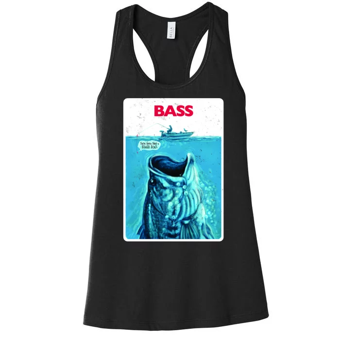 We're Gonna Need A Bigger Boat Bass Fishing Women's Racerback Tank