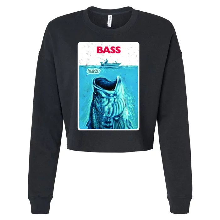 We're Gonna Need A Bigger Boat Bass Fishing Cropped Pullover Crew