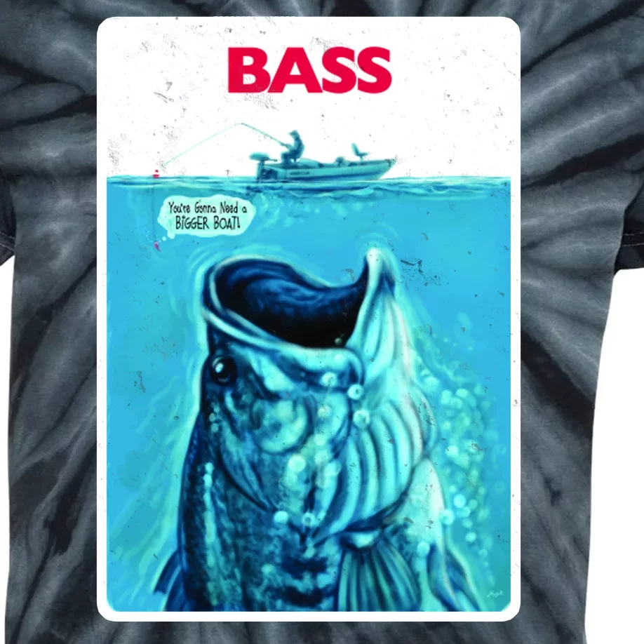 We're Gonna Need A Bigger Boat Bass Fishing Kids Tie-Dye T-Shirt