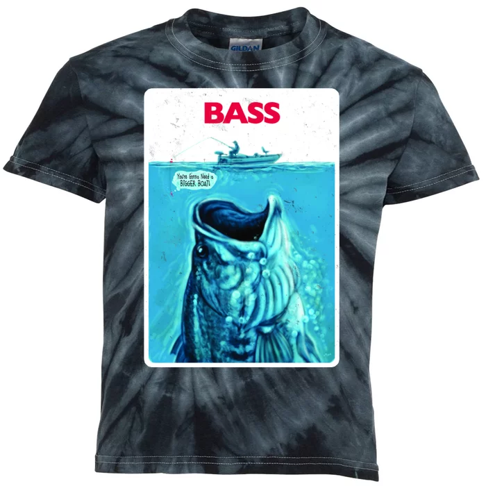 We're Gonna Need A Bigger Boat Bass Fishing Kids Tie-Dye T-Shirt