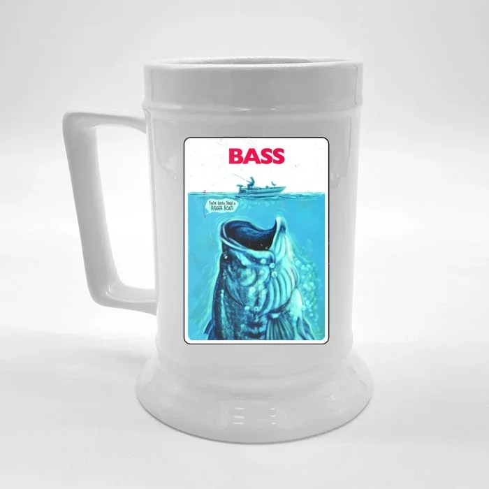 We're Gonna Need A Bigger Boat Bass Fishing Front & Back Beer Stein