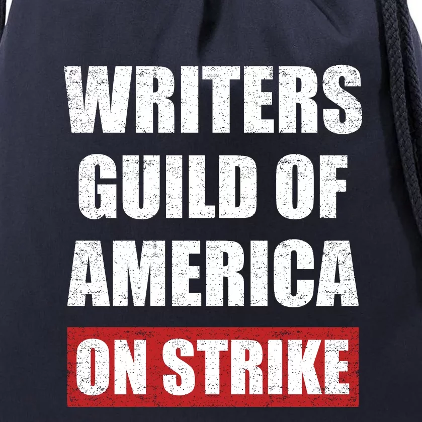 Writers Guild Of America On Strike Drawstring Bag