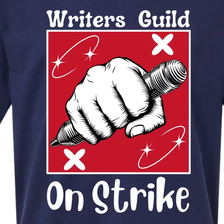 Writers Guild Of America On Strike Sueded Cloud Jersey T-Shirt