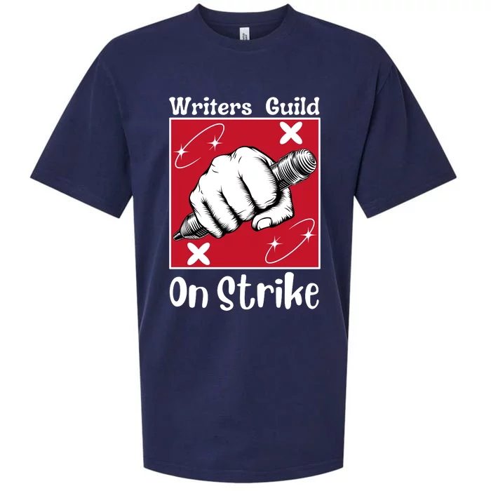 Writers Guild Of America On Strike Sueded Cloud Jersey T-Shirt