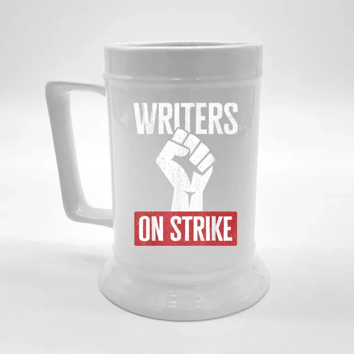 Writers Guild Of America On Strike Anti AI Chatbots WGA Front & Back Beer Stein