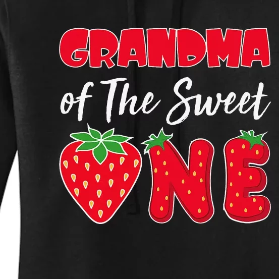 Wo Grandma Of The Sweet One Strawberry First Birthday Family Women's Pullover Hoodie