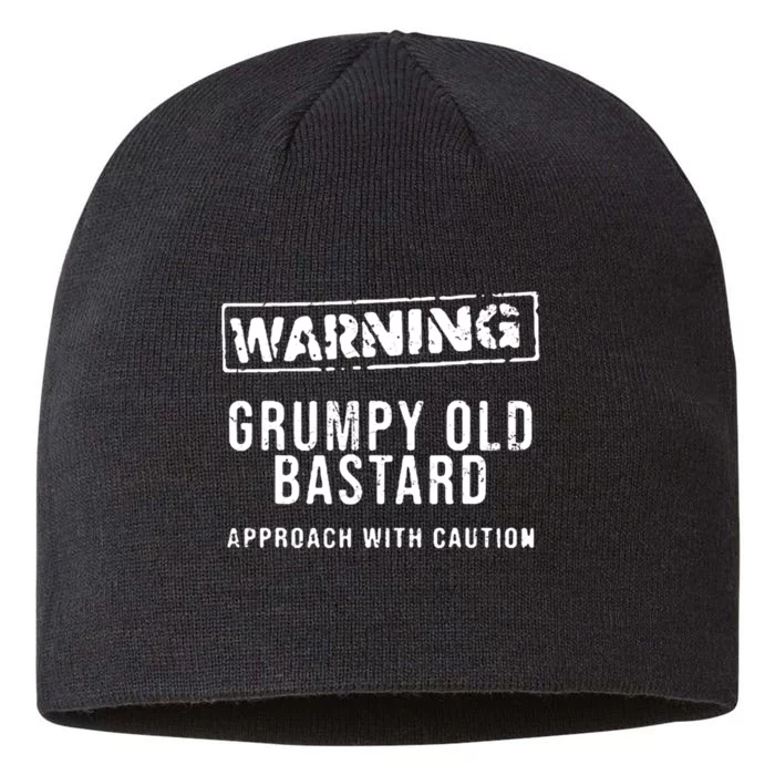 Warning Grumpy Old Bastard Approach With Caution 8 1/2in Sustainable Knit Beanie