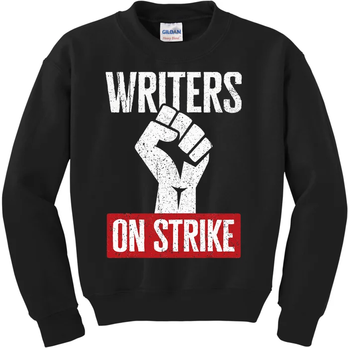 Writers Guild Of America On Strike Anti Ai Chatbots Wga Kids Sweatshirt