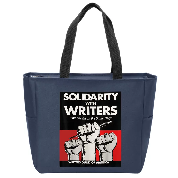 Writers Guild Of America On Strike Anti AI Chatbots WGA Zip Tote Bag