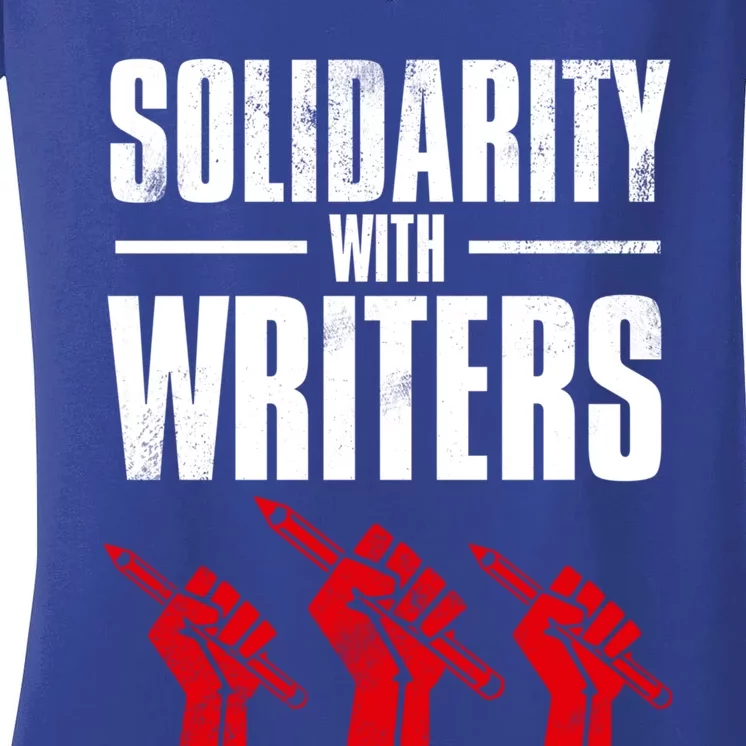 Writers Guild Of America On Strike Women's V-Neck T-Shirt