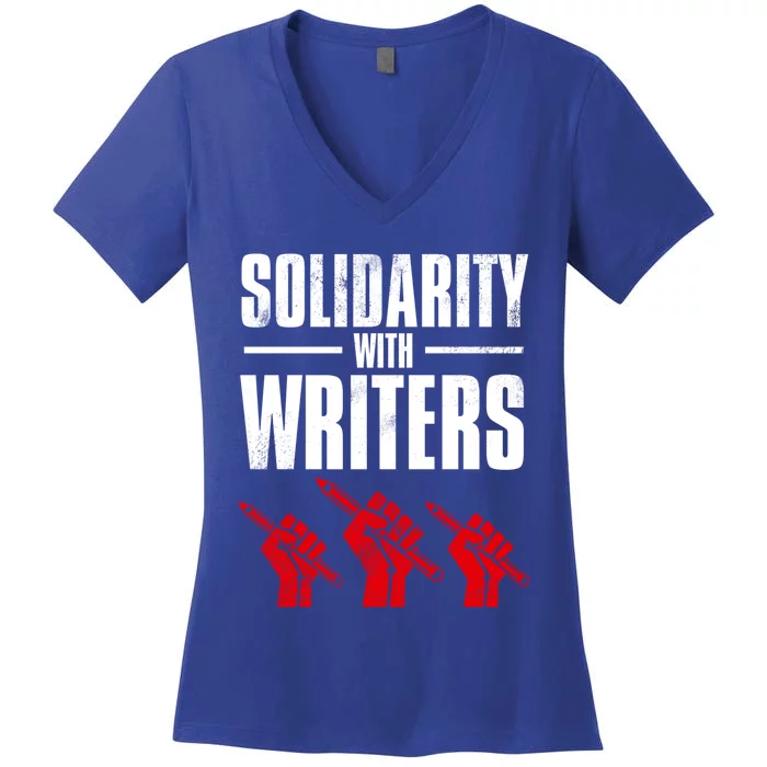 Writers Guild Of America On Strike Women's V-Neck T-Shirt