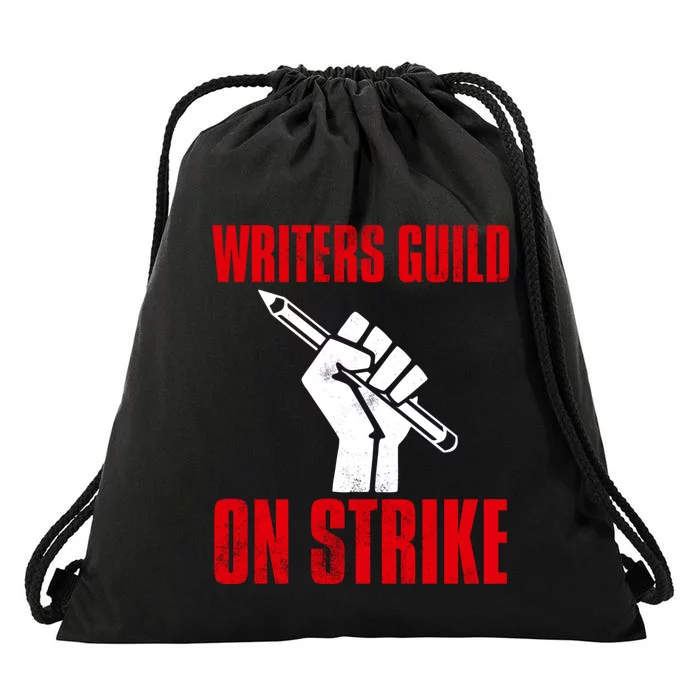 Writers Guild Of America On Strike Drawstring Bag