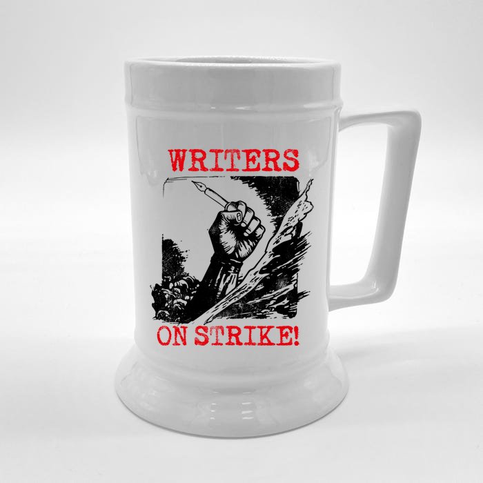 Writers Guild Of America On Strike Front & Back Beer Stein