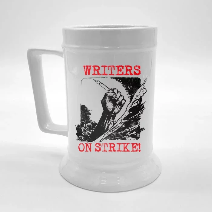 Writers Guild Of America On Strike Front & Back Beer Stein