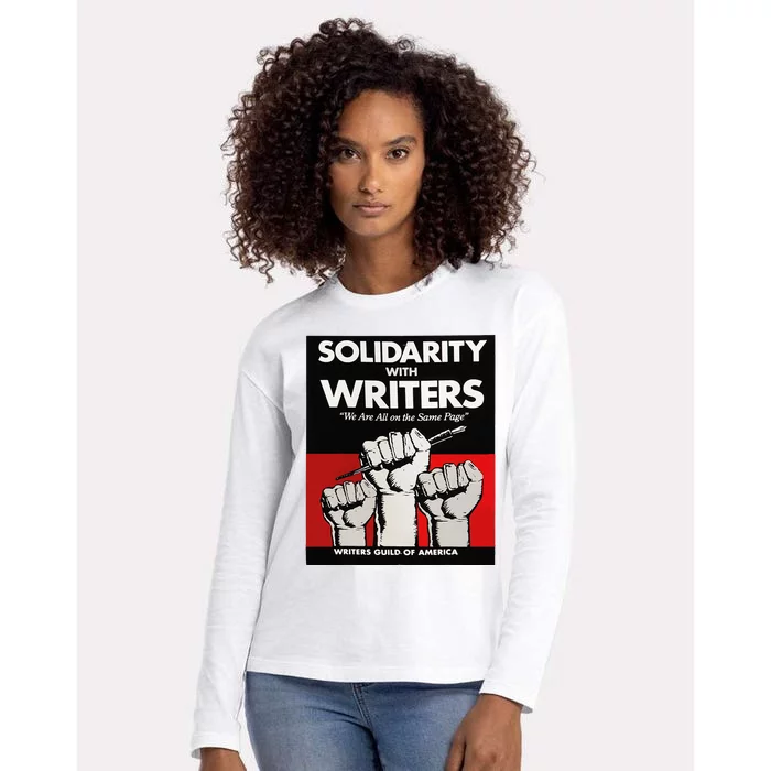 Writers Guild Of America On Strike Anti AI Chatbots WGA Womens Cotton Relaxed Long Sleeve T-Shirt