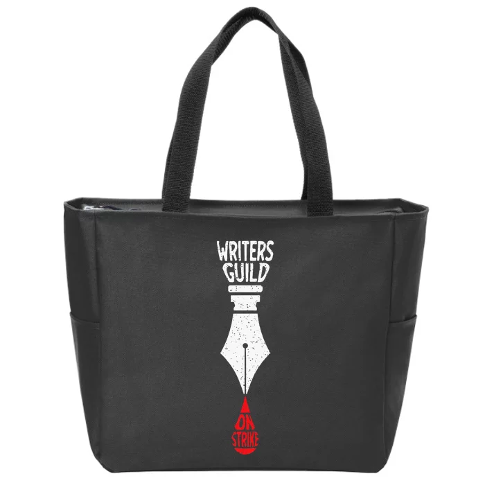 Writers Guild Of America On Strike Anti AI Chatbots WGA Zip Tote Bag