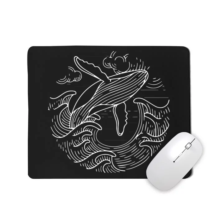 Whale Gifts Ocean Waves Humpback Whale Gifts Mousepad