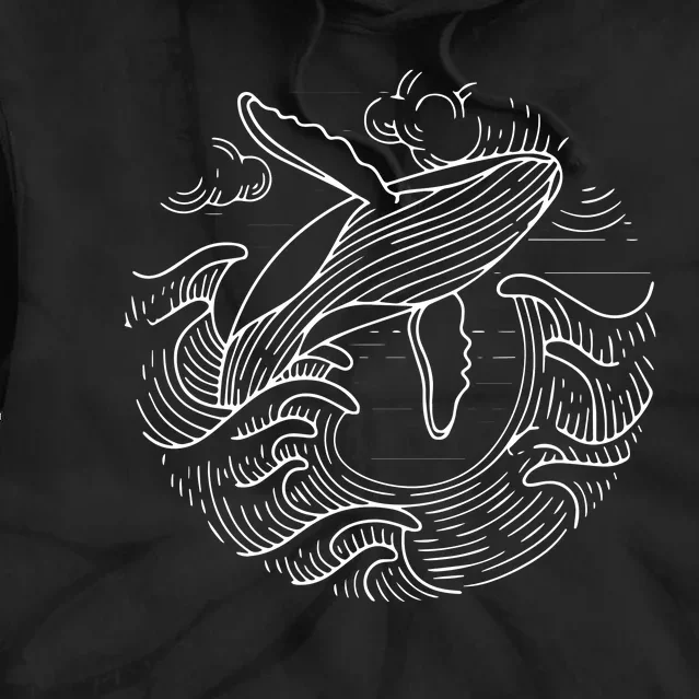 Whale Gifts Ocean Waves Humpback Whale Gifts Tie Dye Hoodie