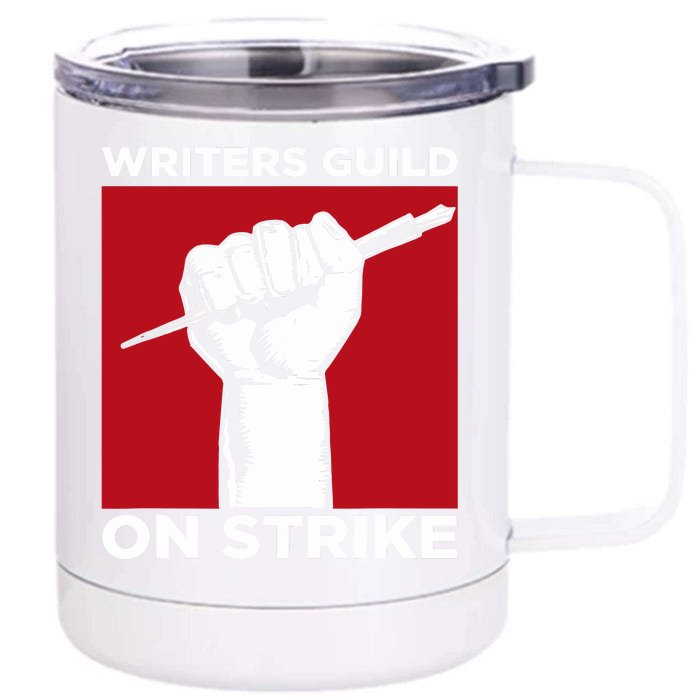 Writers Guild Of America On Strike Front & Back 12oz Stainless Steel Tumbler Cup