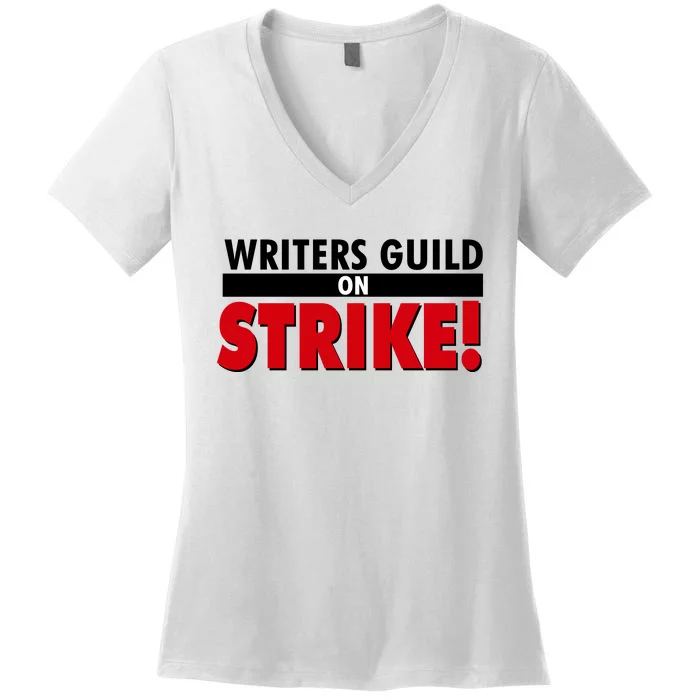 Writers Guild On Strike Women's V-Neck T-Shirt