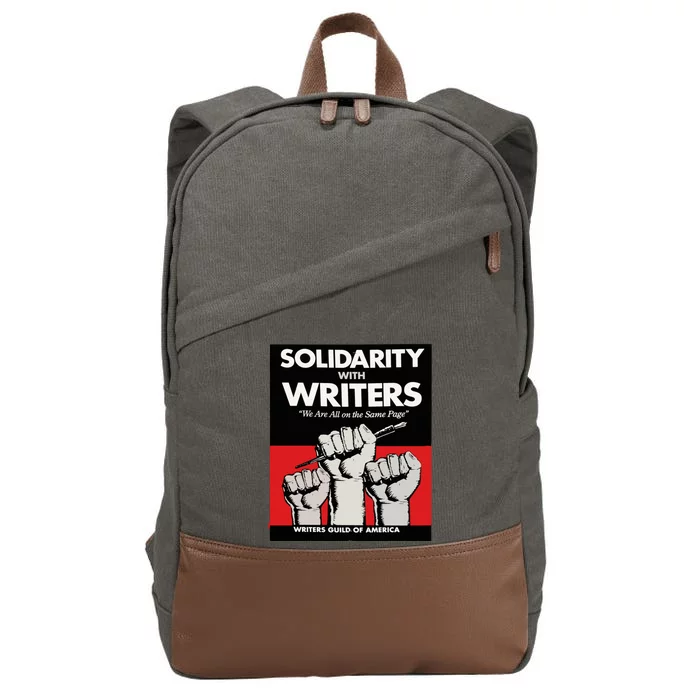 Writers Guild Of America On Strike Anti AI Chatbots WGA Cotton Canvas Backpack