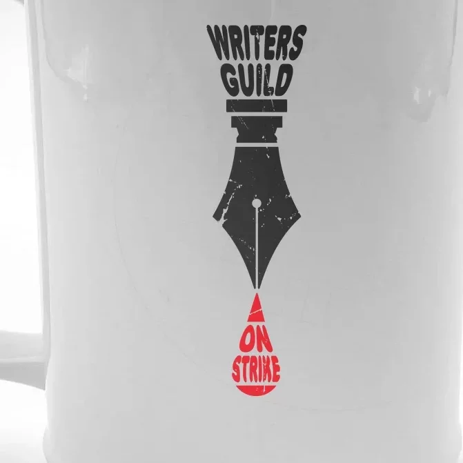 Writers Guild Of America On Strike Anti AI Chatbots WGA Front & Back Beer Stein