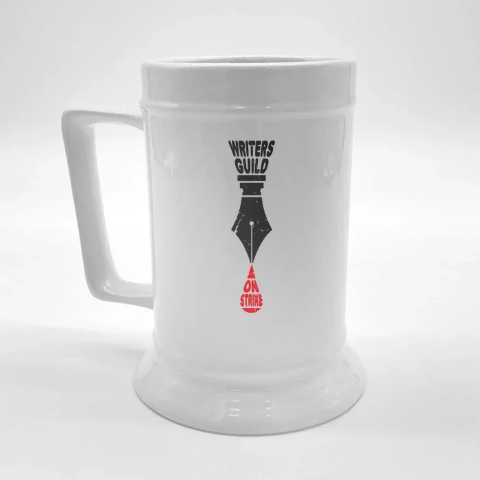 Writers Guild Of America On Strike Anti AI Chatbots WGA Front & Back Beer Stein