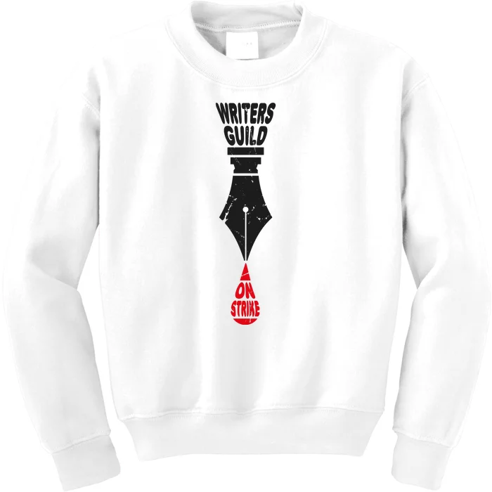 Writers Guild Of America On Strike Anti AI Chatbots WGA Kids Sweatshirt