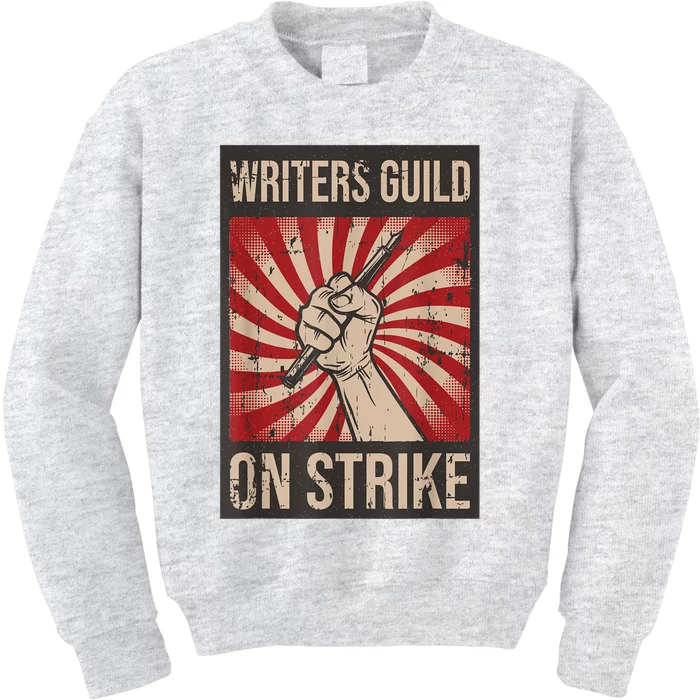 Writers Guild Of America On Strike Anti Ai Chatbots WGA Kids Sweatshirt