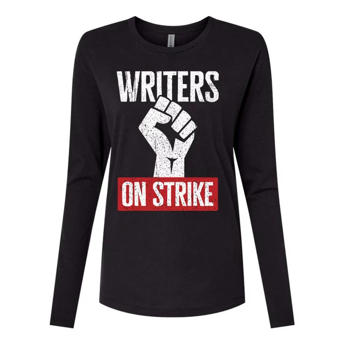 Writers Guild Of America On Strike Anti AI Chatbots WGA Womens Cotton Relaxed Long Sleeve T-Shirt