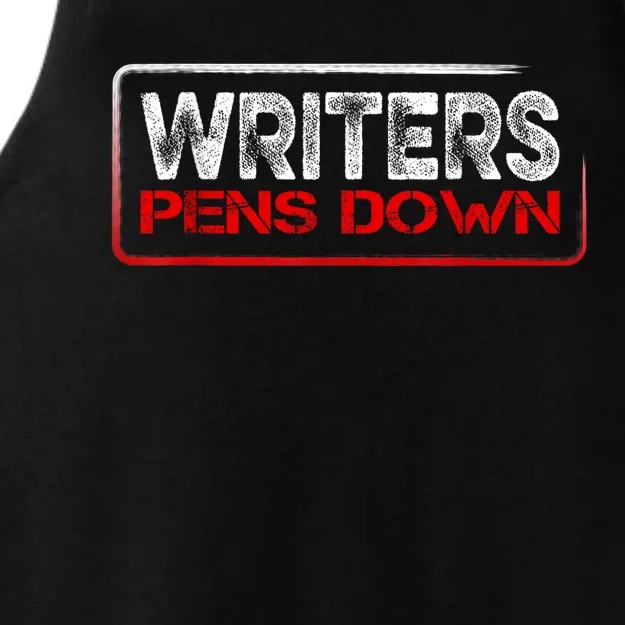 Writers Guild Of America On Strike Writers Pens Down WGA Ladies Tri-Blend Wicking Tank